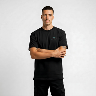 RS - Clean & Subtle - Black T-shirt / Cyan Print