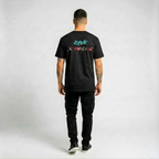 RS - The Original - Black T-shirt / Cyan Print