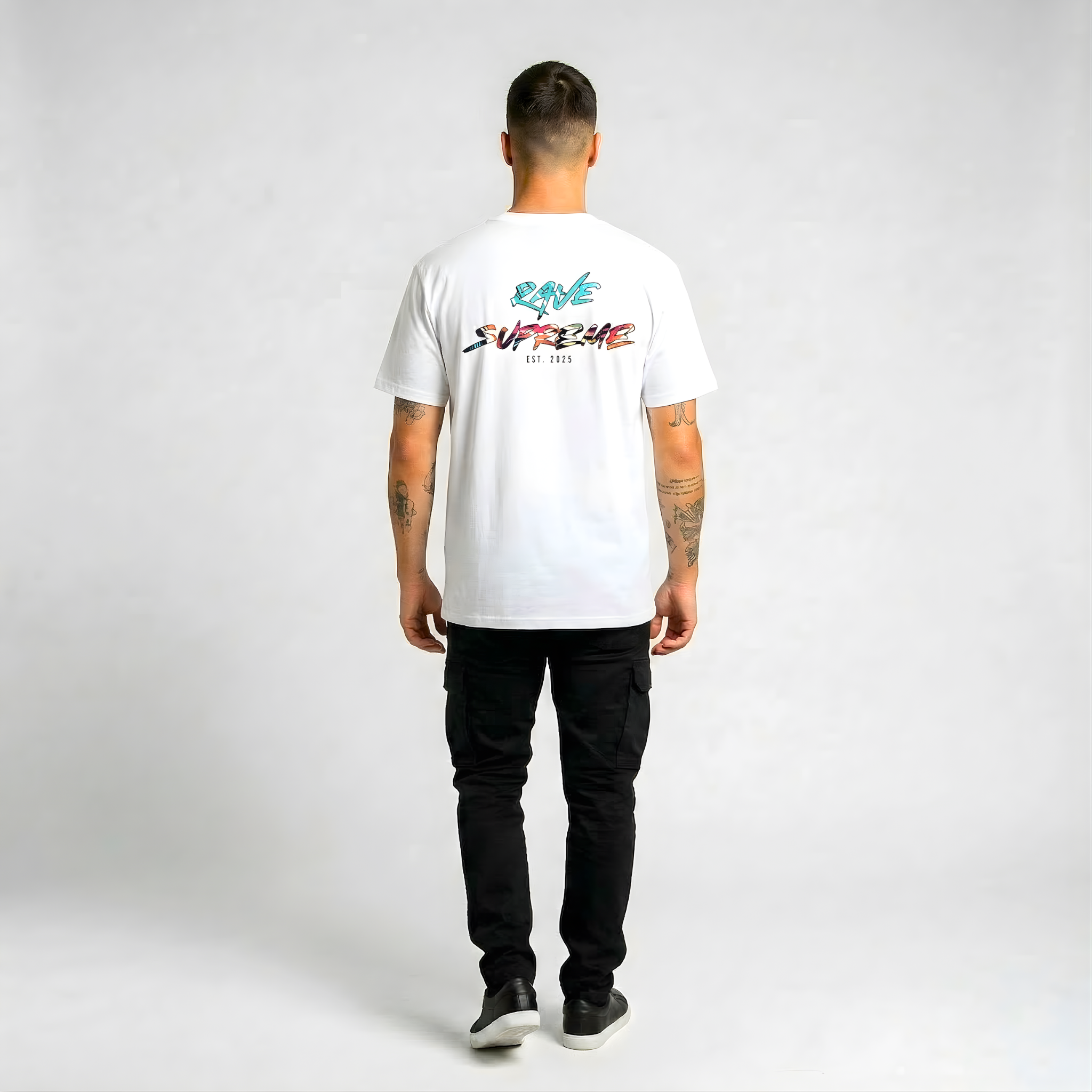 RS - The Original - White T-shirt / Cyan Print