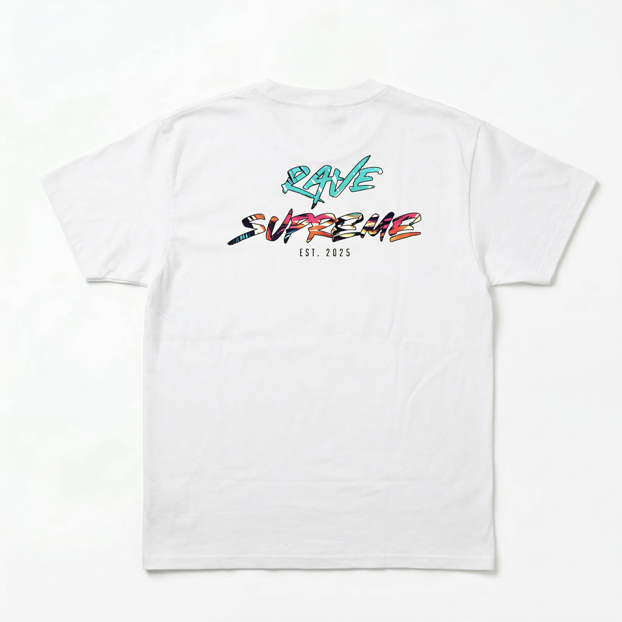 RS - The Original - White T-shirt / Cyan Print