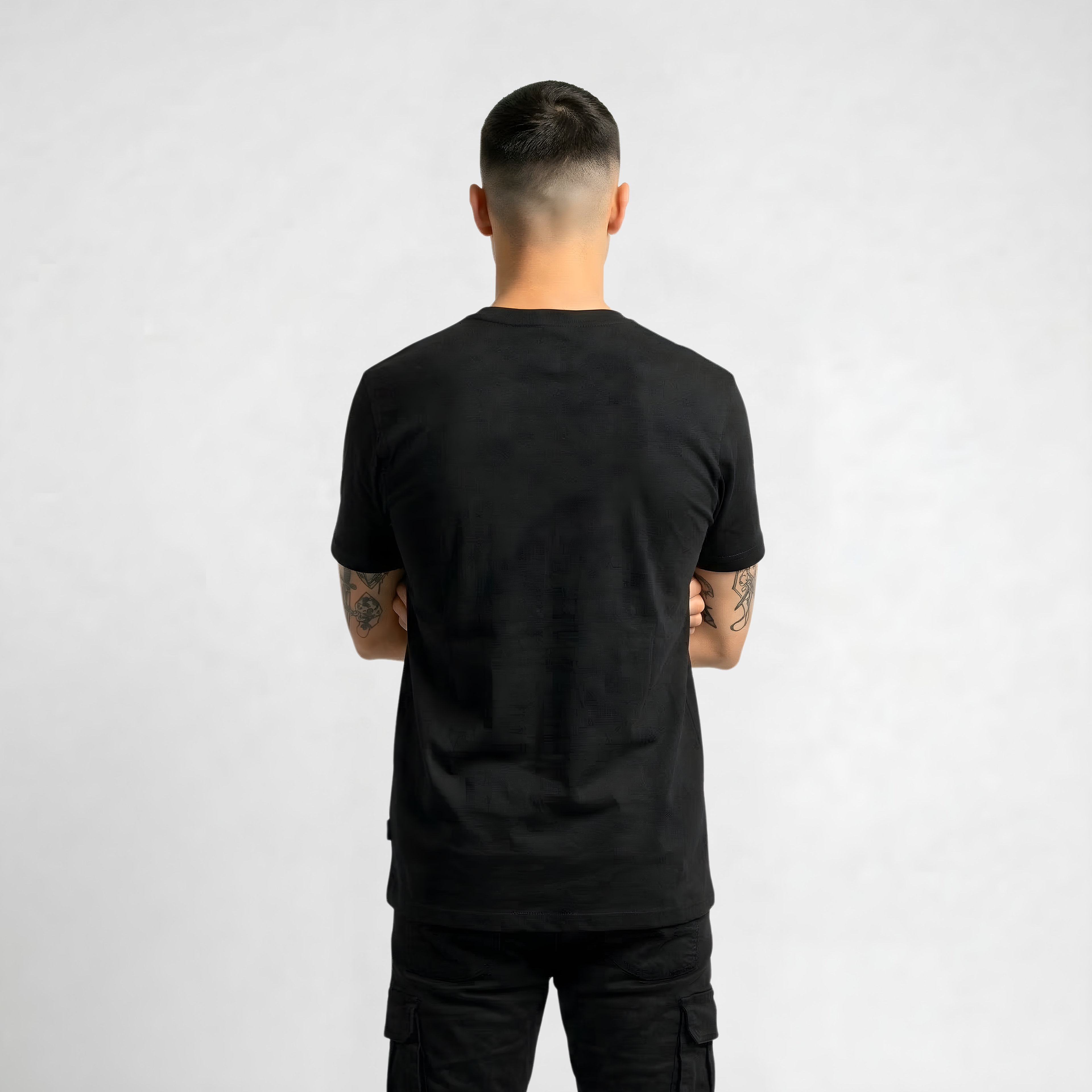 RS - Clean & Subtle - Black T-shirt / Cyan Print