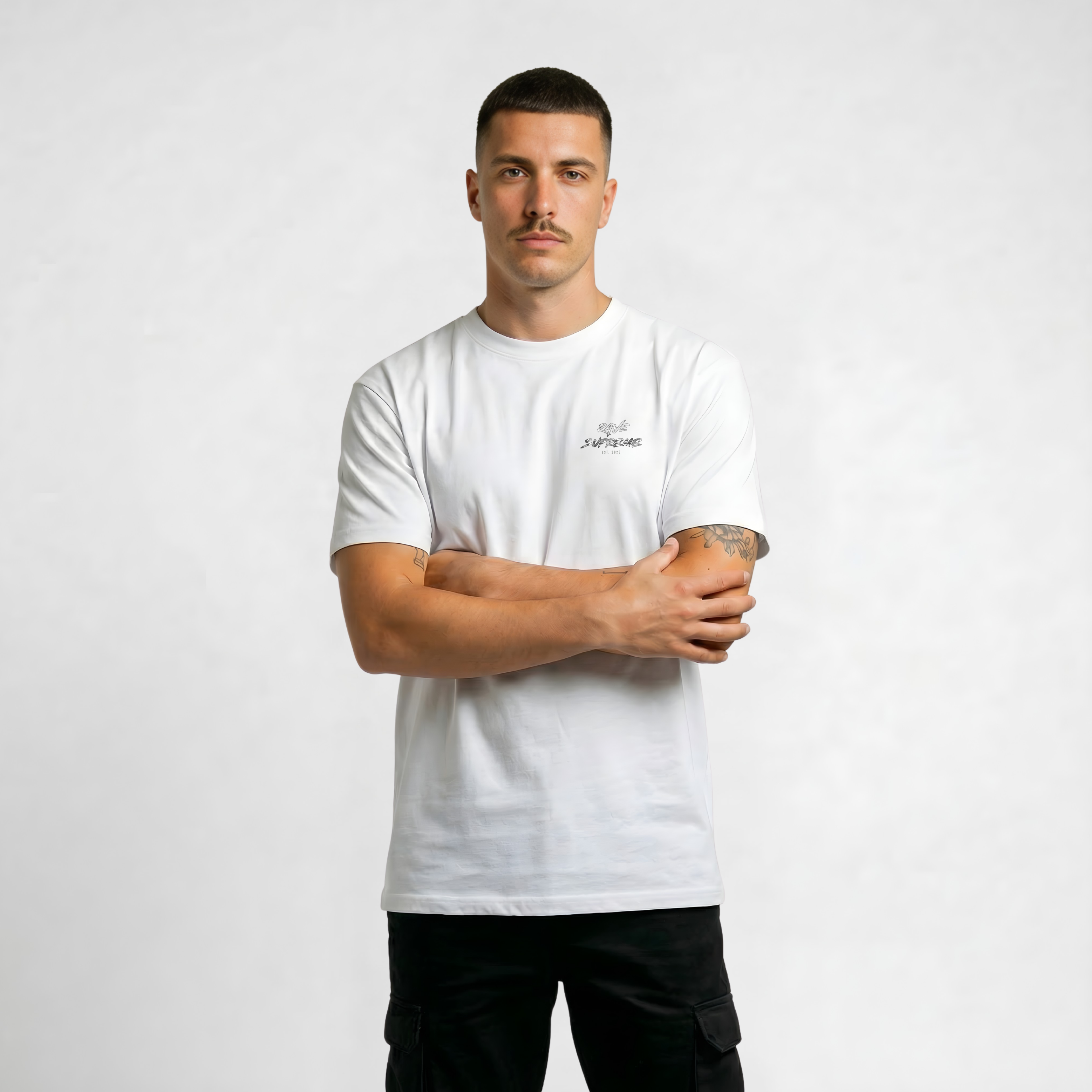 RS - Clean & Subtle - White T-shirt / Black Print