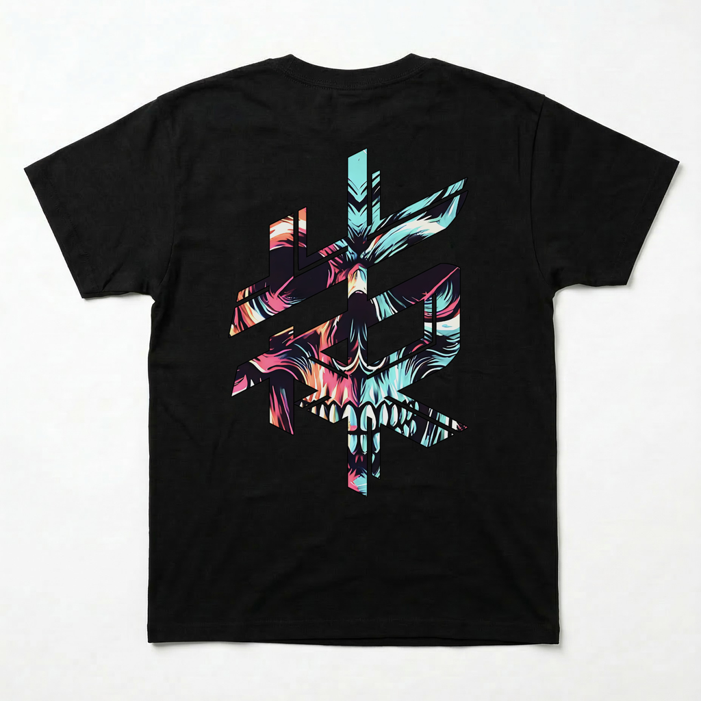 RS - Big & Bold - Black T-shirt / Cyan Print