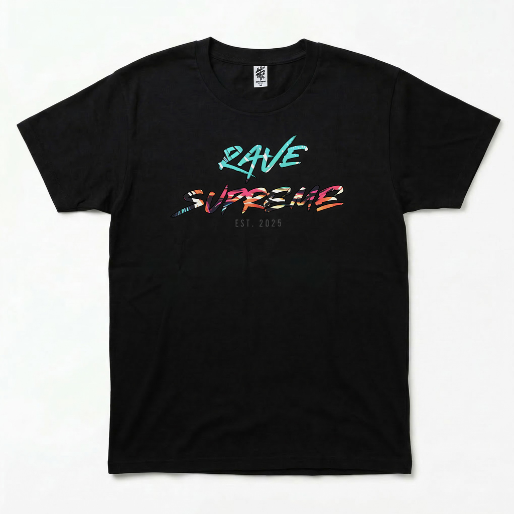 RS - Big & Bold - Black T-shirt / Cyan Print