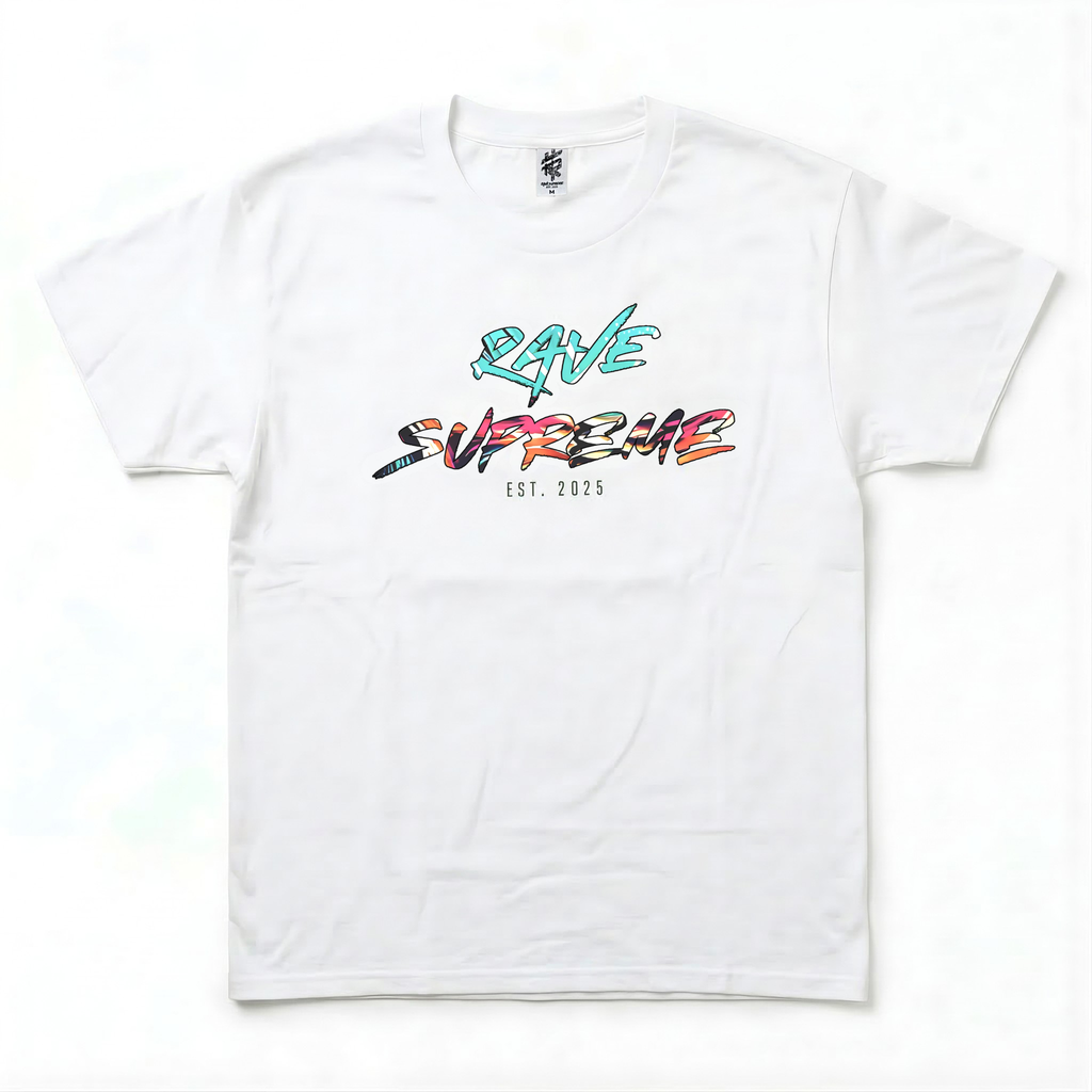 RS - Big & Bold - White T-shirt / Cyan Print