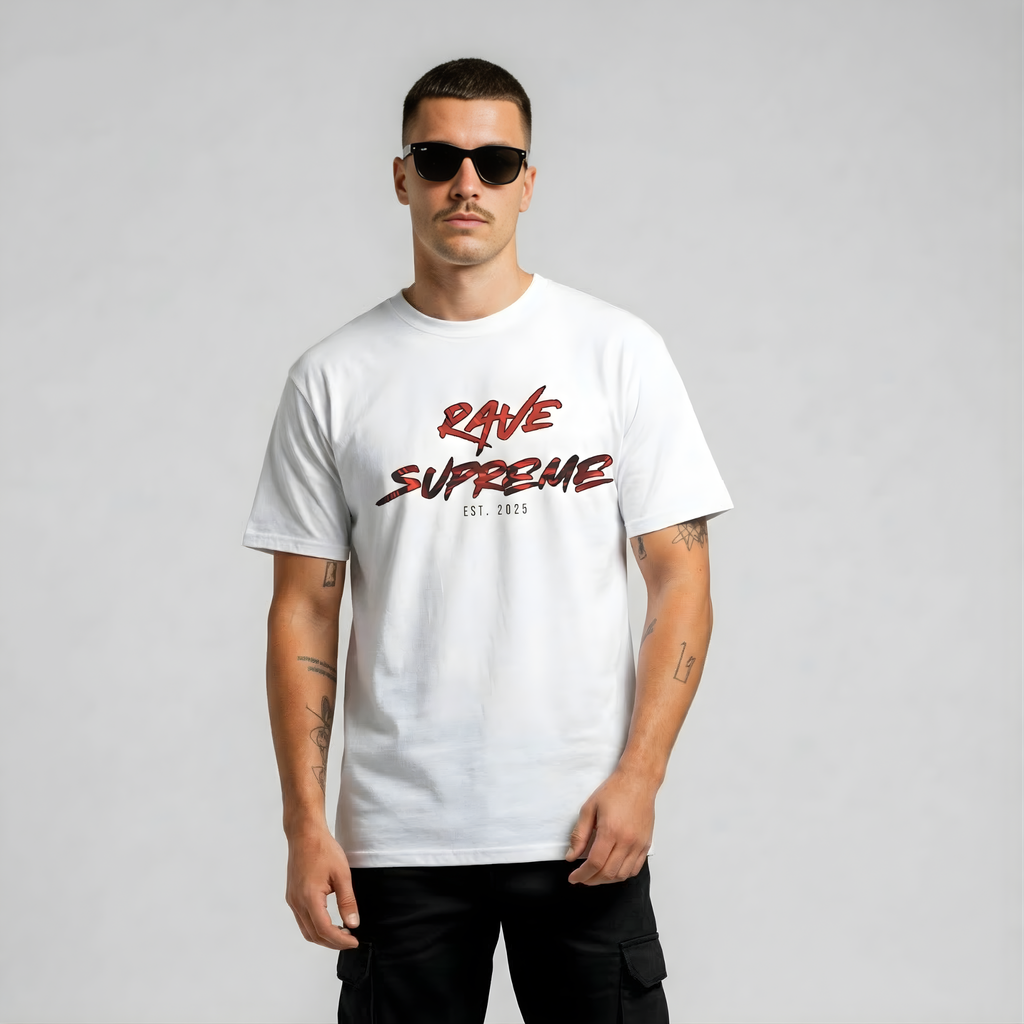 RS - Big & Bold - White T-shirt / Red Print
