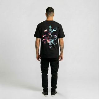 RS - Big & Bold - Black T-shirt / Cyan Print