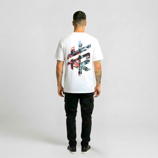 RS - Big & Bold - White T-shirt / Cyan Print