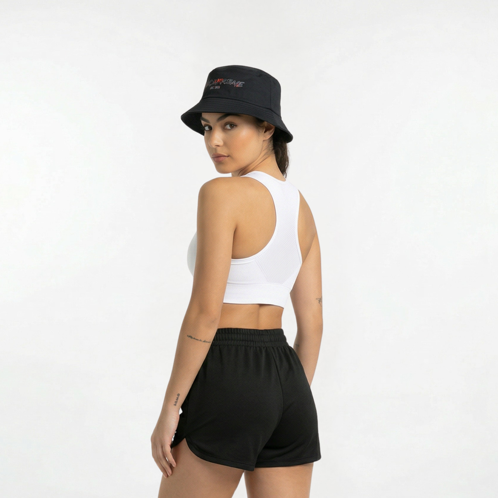 RS - Black Reversible Bucket Hat / Red Print