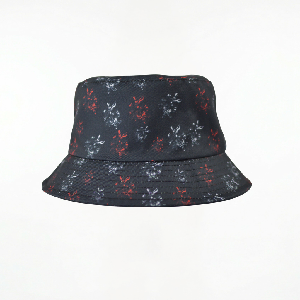 RS - Black Reversible Bucket Hat / Red Print