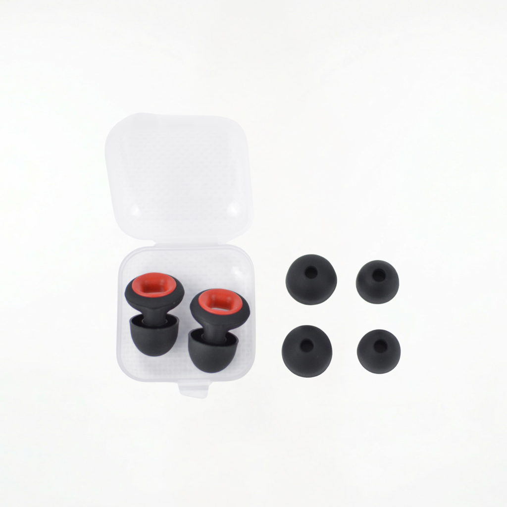 Silicone Earplugs - Black & Red