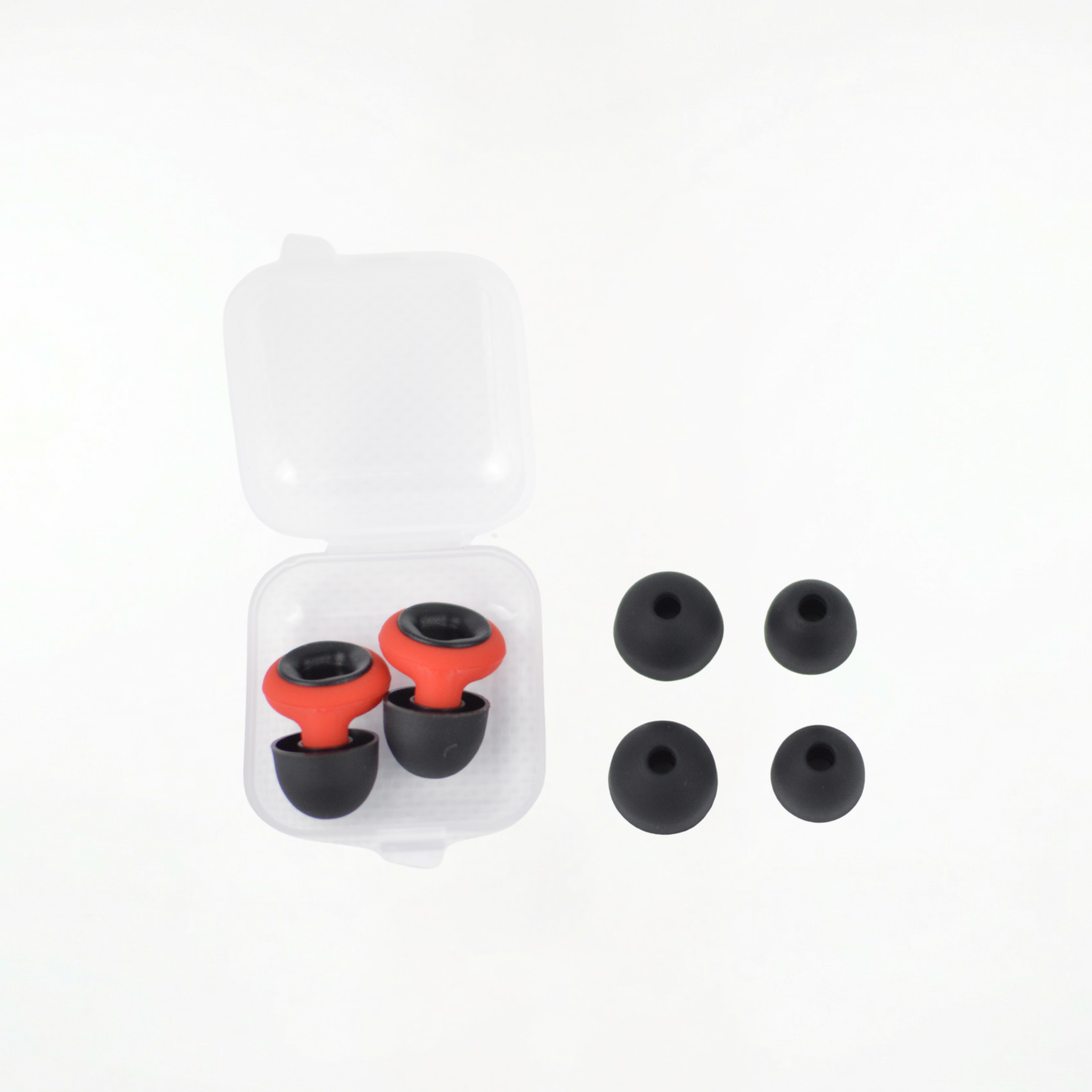 Silicone Earplugs - Red & Black