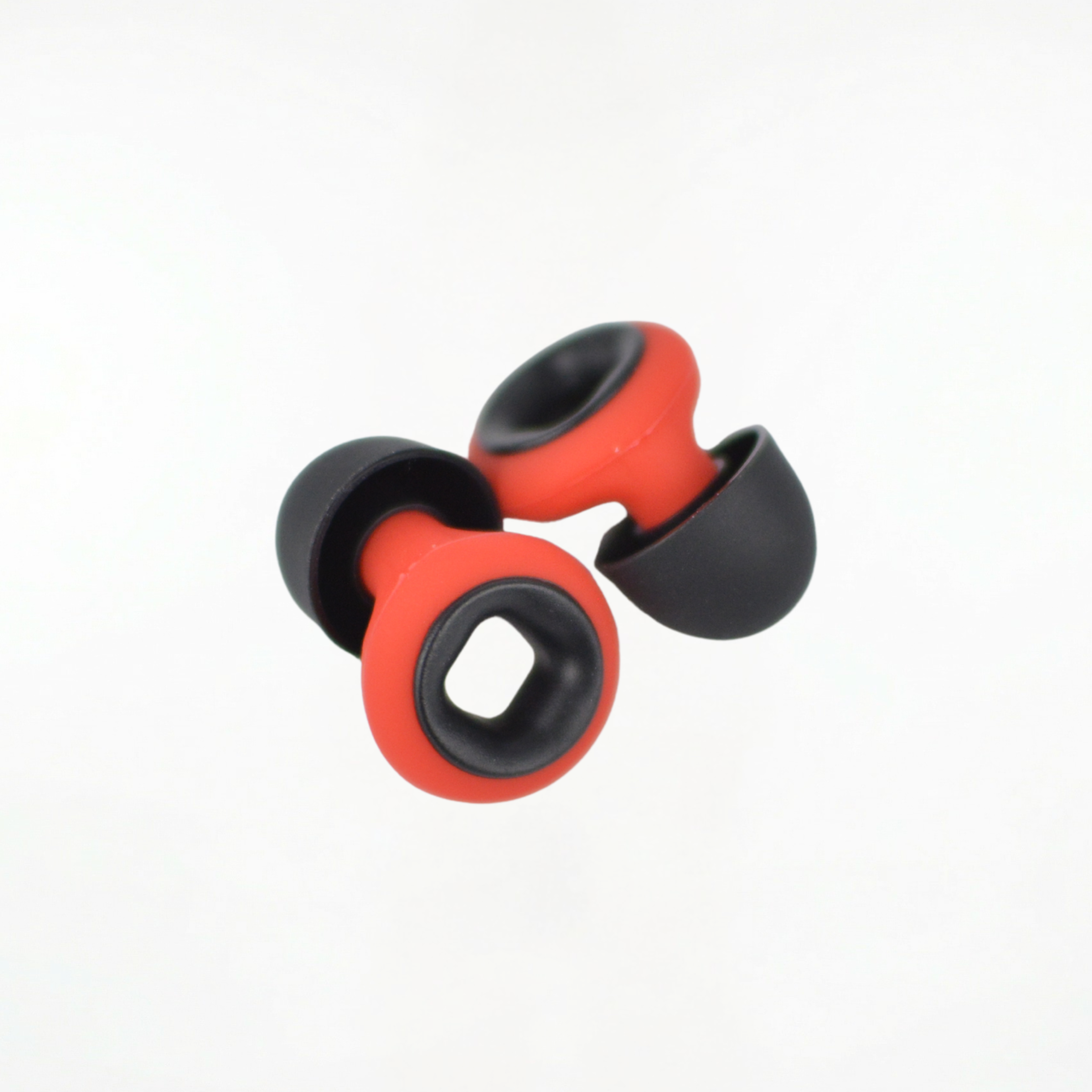 Silicone Earplugs - Red & Black