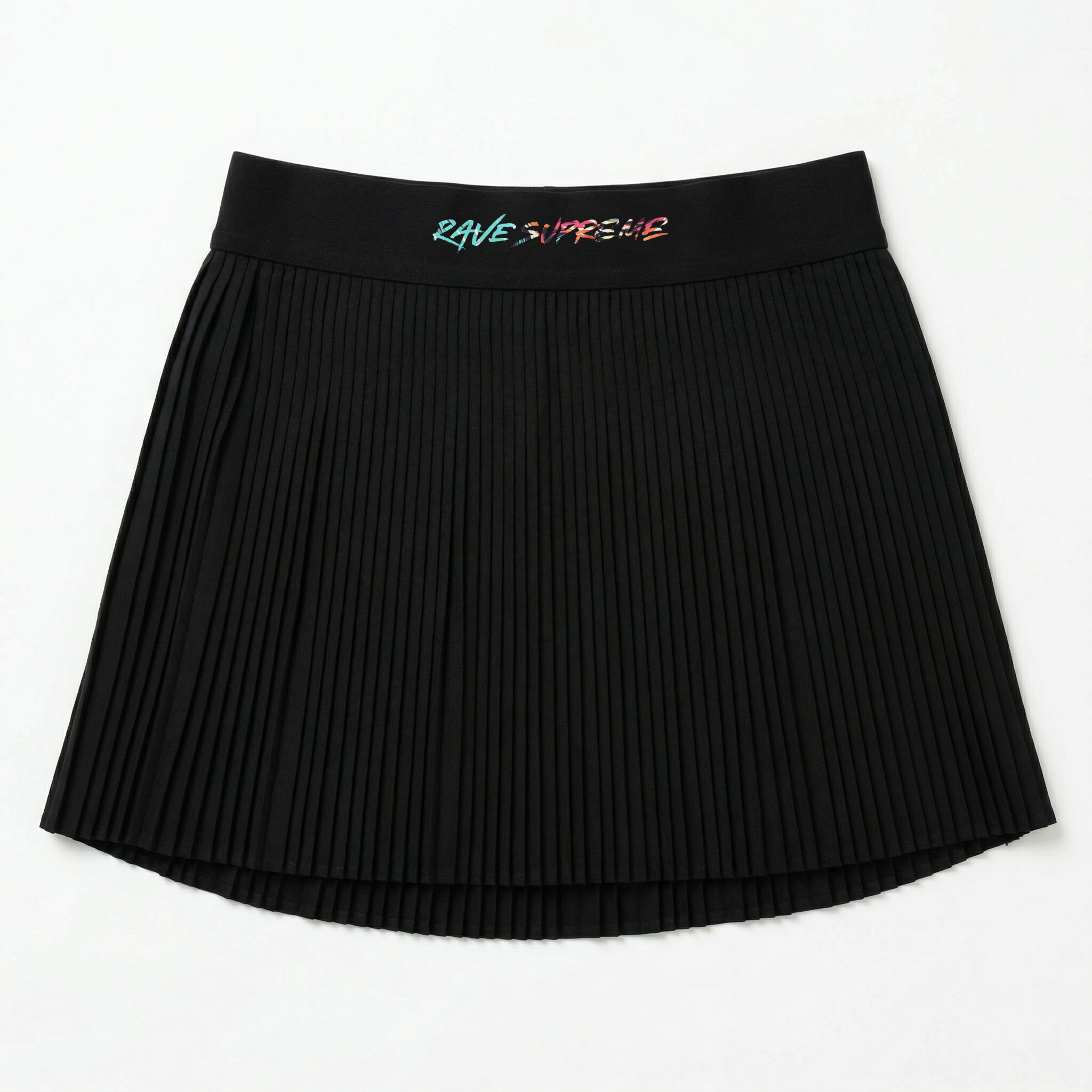 RS - Black Miniskirt / Cyan Print