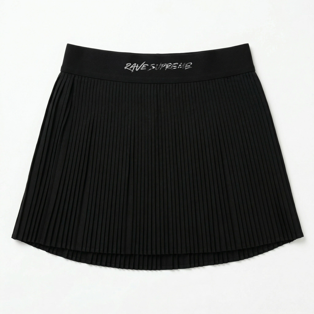 RS - Black Miniskirt / White Print