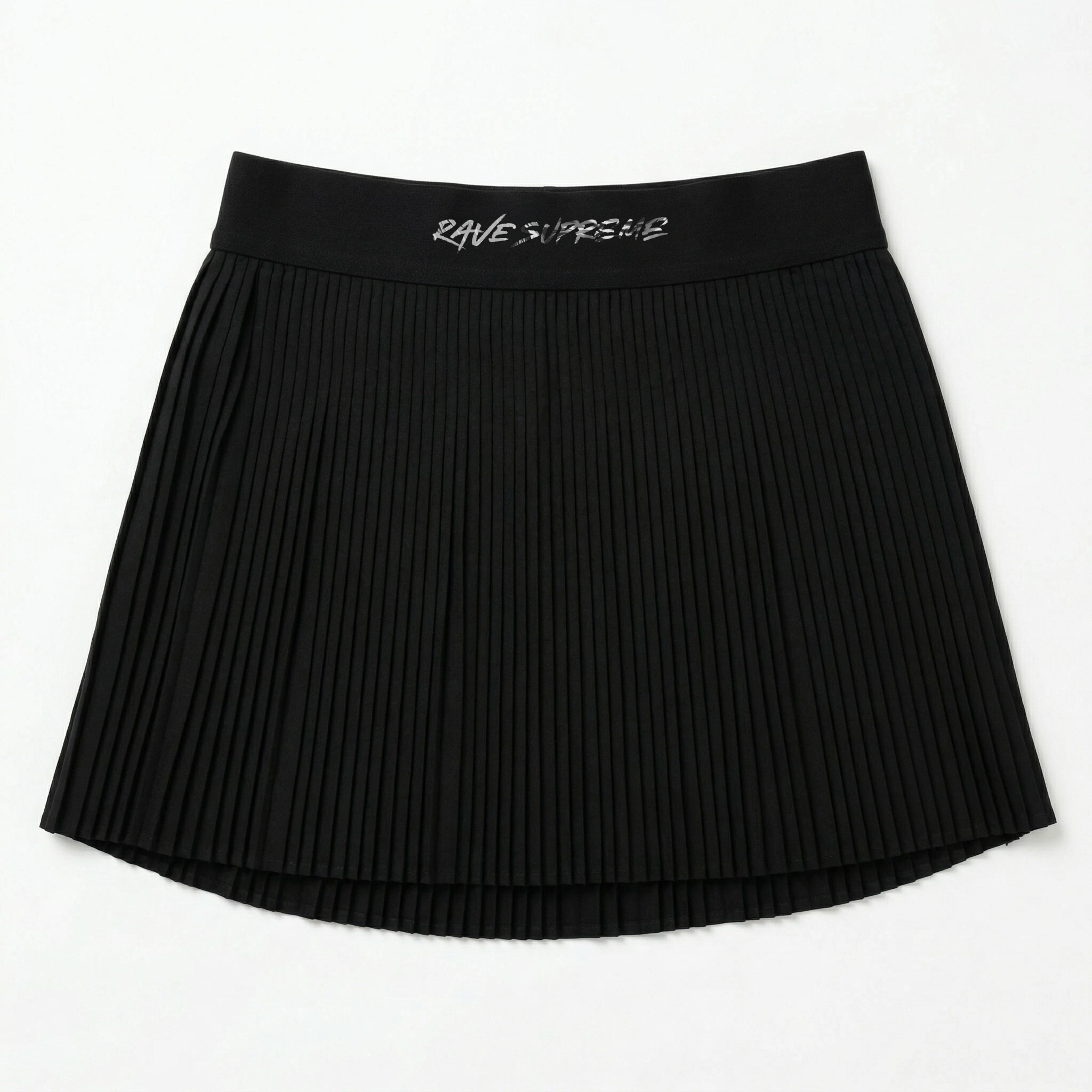 RS - Black Miniskirt / White Print