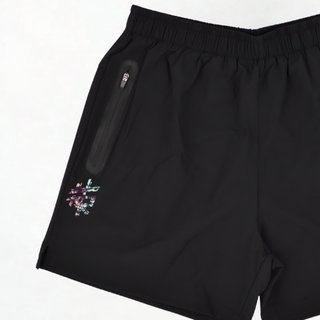 RS - Black Shorts / Cyan Print