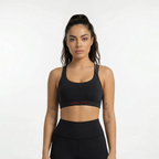 RS - Black Sports Bra / Red Print