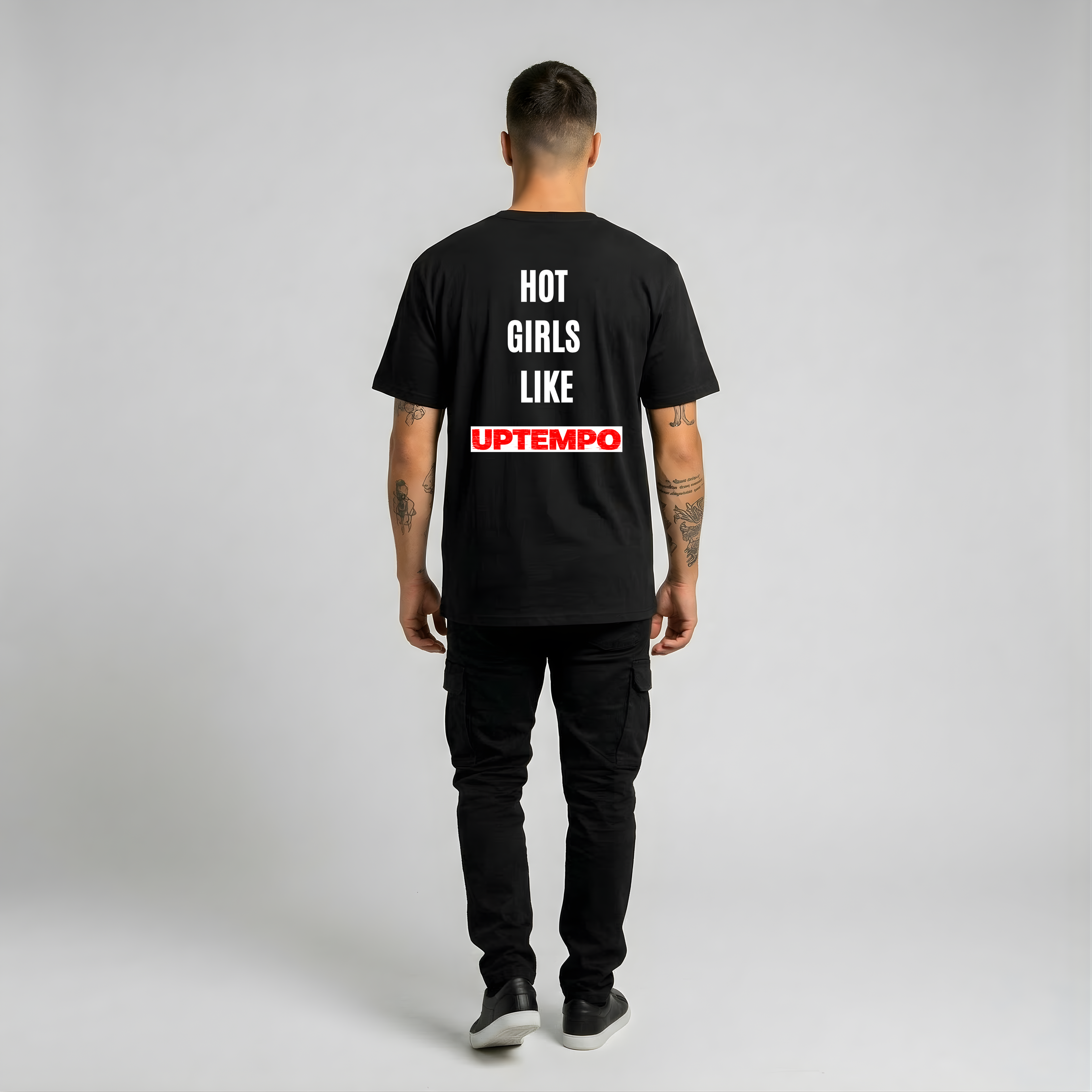 UG - Hot Girls Like Uptempo - Black T-shirt / White Print
