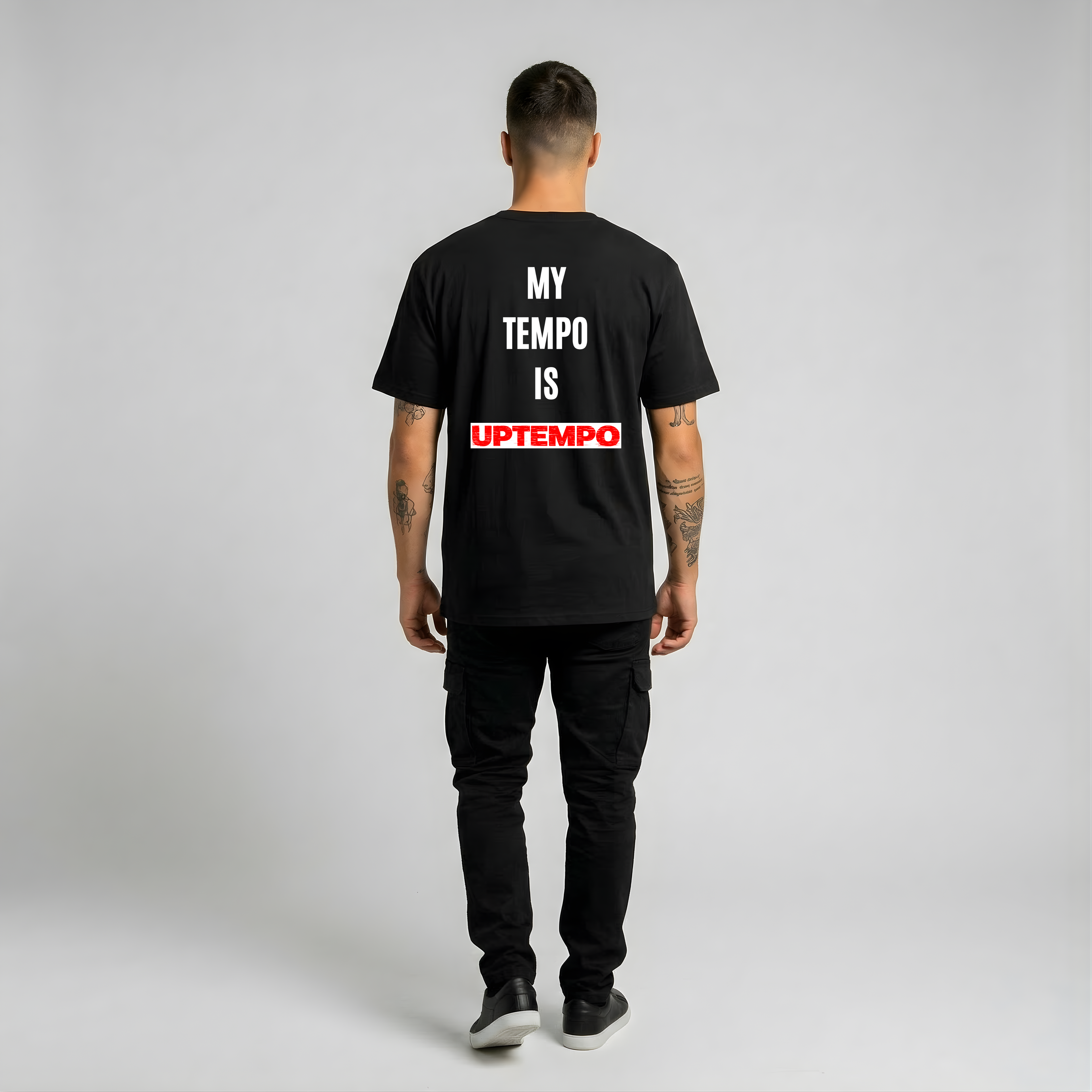 UG - My Tempo is Uptempo - Black T-shirt / White Print